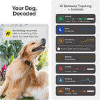 New Fi Series 3+ Smart Dog Tracker Collar [12 Month Membership Included] GPS Tracker for Dogs with Health & Behavior Monitoring, Escape Alerts, Waterproof, LED, Apple Watch Compatible (Yellow, Medium)
