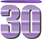 Aozora Pens Bulk 30 Pack Click Pens No Bleed Wholesale Retractable Ballpoint Pens Medium Point,Smooth Ink Pens for Journaling School Office Supplies 1.0MM (Purple Ink)