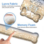 Wrist Rest Support Ergonomic Gel Mouse Pad & Memory Foam Keyboard Set, Non-Slip Rubber PU Base for Home Office Working Studying Easy Typing & Pain Relief - Bible Verses Proverbs 31:25