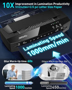 Qfun 3-10 Mil Thermal Laminator Machine 11x17 Heavy Duty Lamination Machine 4-Roller Commercial Laminating Machine 13 inch for Teacher, Large Laminate Machine with Laminating Sheets for Office School