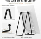 TR-LIFE 4 Pack 10 Inch Large Plate Stands for Display - Metal Plate Holder Stand + Picture Stand + Small Easels for Decorative Plate, Platter, Book, Plaques, Photo Frame, Tabletop Art