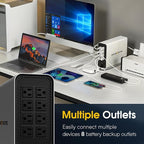 GOLDENMATE 1000VA/800W Lithium UPS Battery Backup and Surge Protector, Backup Battery Power Supply with LiFePO4 Batteries(230.4 Wh), Sinewave UPS System, 10 Years Lifespan, 8 Outlets, LCD Display