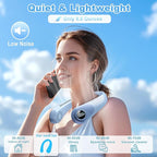 Portable Neck Fan that Blow Cold Air, LED Display, Rechargeable Hands-Free Wearable Cooling Personal Fan, 5 Speed, Neck Support, Bladeless Neck Air Conditioner, Gift for Women/Men, Hot Flashes, Travel