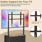 JKsmart Mobile TV Cart Rolling TV Stand Holder with 4 Drawers, for 23-60 inch Flat/Curved Screens,Portable Corner Floor TV Stand on Wheels, Holds Up 88Lbs with Shelf, for Living Room Bedroom