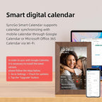 SyncGo 10.1 Inch Smart Wi-Fi Digital Calendar (Wood Grain) - Displays Your Photos, Wi-Fi Sync with Google Calendar, Wide Angle HD View