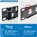 ICC 24 Port Blank Keystone 1U Patch Panel with 19” Metal Rackmount Housing, Staggered Ports to Reduce ANEXT, Works with Wide and Slim Profile Keystone Jacks (Sold Separately), UL Listed, IC107BE241
