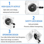 Young Dance Thermostat Lock Box with Key Thermostat Cover Universal Thermostat Lock Box Clear Small Thermostat Guard for Wall Thermostats for All Type Nest Thermostat 4.72''*4.53''*1.97'' or Smaller