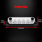 6 x M8 (5/16") Studs Power Distribution Block Bus Bar 12V, Ampper 5.9" HD 200A Marine BusBar Battery Distribution Block W/Cover for Car Boat Solar (Black)