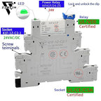 ZJWZJH 10Pcs Miniature Electromagnetic Relay 24V Coil DC/AC; Signal for PLC; HF41F/24-ZS 1NO 1NC 6Amp SPDT with Jumper, Separator, 24V Relay Din Rail, UL Listed