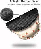 Ergo Comfort Gel Wrist Rest Mouse Pad-Ergonomic Office Mousepad with Wrist Support-Non-Slip, Design Desk Accessories Mat for Home&Game Decor Girly Strawberry