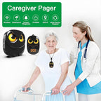 HTZSAFE Caregiver Pager Wireless Call Button 500+ Feet, SOS Alert Nurse Calling Elderly Fall Help System for Patient/Disabled Monitoring at Home, IP55 Waterproof, 2 Transmitters + 2 Receivers, Black
