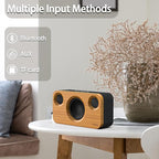 Xinborry Bluetooth Speaker with Deep Bass, 40W(Peak) Wireless Portable Speaker with AUX, TF Card, Stereo Sound Wood Home Audio Sync up to 100 Bluetooth 5.3 Speakers for Home Party, Outdoor Camping