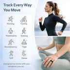 Smart Ring Health & Fitness Tracker for Men & Women, Heart Rate, SPO₂, Sleep & Activity Monitoring, IP68 Waterproof, Long Battery Life, Family Care Mode, No Subscription Fee (Black, 9)