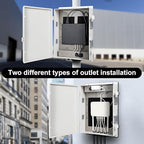 Namunanee Outdoor Electrical Junction Box with High Power Outlet, ABS Water Resistant Enclosure with Internal Mounting Panel & Hinged Cover. (18.1" H* 12.6" L* 4.3" W & Outlet)
