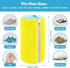 Shoe washing machine bag,2Pack Shoes washing bags,Reusable Slaundry shoes bags for washer and dryer,Laundry bags for shoes for Sturdy Zipper with Hook Design(Yellow)