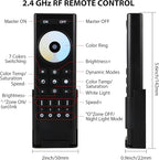 XXK RC02RFB RF Remoter, 4-Zone 2.4G Handheld RF Remote Control Compatible with CCT LED Controller, 99ft Wireless Control 4 Channel Group Control for Home CCT LED Strip Lights