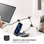 12 Pack Magnetic Cable Clip Organizer Cord Holder, Picozon Adhesive Cable Management, Wire Phone USB Charger Cable Holder, Keeper Organizer for Office Home Desktop Table - Black
