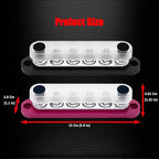 6 x M8 (5/16") Studs Power Distribution Block Bus Bar 12V, Ampper 5.9" HD 200A Marine BusBar Battery Distribution Block W/Cover for Car Boat Solar (Red & Black)