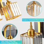 FDPBY Crystal Vanity Lights 3-Light Black Gold Bathroom Vanity Lights Modern Crystal Bathroom Light Fixtures Over Mirror 23.62" Long Vanity Light for Bathroom