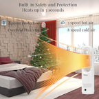 Hiluce All Season Bladeless Fan, 1400W Space Heater & 40W Tower Fan Combo with Remote,25dB Quiet Heater Fan Combo for Indoor Use,Tip Over and Overheat Protection 80°Oscillation,8Levels, 9H Timer,22"