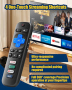 Replacement Remote Control for Roku TV – Compatible with TCL, Hisense, Onn, Philips Roku Smart TVs (Not for Roku Stick or Box)