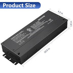 GOOVER 180W Dimmable LED Driver,12V 5-in-1 Dimmable Power Supply,3-Channels AC to DC Transformer for LED Light, Compatible with Most Dimmer, Waterproof IP67 and UL Listed, Class 2