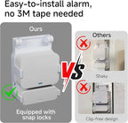 Garage Door Bracket for SimpliSafe Alarm Contact Sensor | Secure Mount with Quick-Snap Clip & Screws | Easy Install Accessory (Sensor Not Included)
