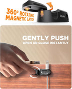 Magnetic Cable Clips - Chfeila 4Pack [Dual Slot] [360°Rotating & Twist-Lock] Cord Management, Adhesive Phone Charging Keeper, Wire Organizer Holder for Nightstand, Home Office Desk Accessories Decor