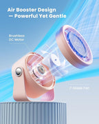 Gaiatop Small Desk Fan Rechargeable, 5in Personal Fan 4000mAh Battery Powered, Touch Control LED Display, 360° Tilt, 5-Speed Strong Wind, Bedroom Dorm Office Desk Accessories, Gifts for Women Girls