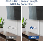 47in TV Cord Hider, YCLYC Cord Hider for Wall Mount TV, Large Cable Hider, Paintable Wire Covers for Cords, Cable Management Cord Organizer, Wire Hiders for TV on Wall 3*L15.7in W2in H0.7in, Black