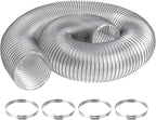 PVC Dust Collection Hose 6" x 10', Puncture Resistant 6 Inch Dust Collector Hose for Shop Vacuum,Woodworking Dust Collection Systems,Flexible Clear PVC Fume Debris Dust Hose Tube w/Carbon Steel Wire
