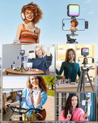 Vlogging Kit for iPhone/Android, YouTube Starter Kit with Wireless Microphone/Camera Tripod/Flexible Tripod/RGB Fill Light, Content Creator Essentials Kits for TikTok Vlog Video Recording