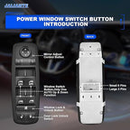 JALIAMTE 68086693AC Master Power Window Switch, Window Control Switch 8+3 Pins Driver Side Power Switch Compatible with 2011-2013 Dodge Durango/Grand Cherokee, Replaces OE# 68086693AD, 68086693AE