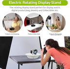 JAYEGT 3 in 1 Motorized Rotating Display Stand with 5.74/7.08/8.66 inch Replacement Cover，Max 22lbs Load , 3D Models, Cake -White