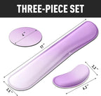 Gimars Upgrade Enlarge Silky Gel Memory Foam Keyboard Wrist Rest, Wrist Rest for Computer Keyboard, Ergonomic Mouse pad Rests for Typing Pain Relief, Wrist Support for Office, Gaming, Purple Gradient