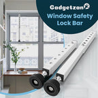 Gadgetzan 2 Pack Window Security Bars Adjustable 11"-18",Portable Short Sliding Window Lock Bar for Child Safety/Anti-Theft,Window safety lock with Rubber Base for Vertical and Horizontal Window-White