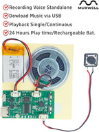 2pcs DIY Audio Recorder and Player kit,Record standalone or Download Music via USB Type-C,Compact Size, Includes PCB, Speaker, Battery, Buttons, for Personalized Greeting Cards, Music Boxes, and More