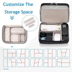 Electronics Travel Organizer, Double Layer Cable Organizer Bag Waterproof Electronics Accessories Storage Bag for Charger, Phone, Power Bank, Hard Drive, Cord, Tablet