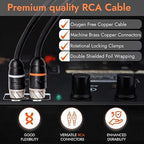 Elite Audio Premium Series 17ft. 2-Channel Car Audio RCA Cable – Double Shielded, Oxygen Free Copper, Noise Reducing Audio Cable for Amplifiers, Subwoofers, Speakers, and Processors – PRM17