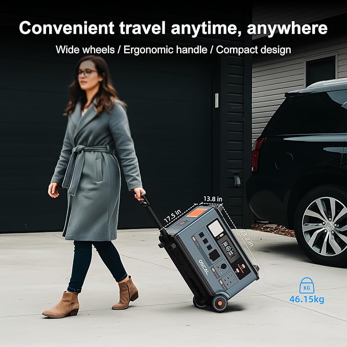 OSCAL 7200Wh Portable Power Station PowerMax 6000 with 3x400W Solar Panel, 120/240V Solar Generator, Max 6000W AC Outlets (9000W Peak), LiFePO4 Battery Power Station for Home, Camping, RV, Emergency