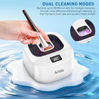 Wireless Ultrasonic Retainer Cleaner,Sonic Dental Cleaning Machine,Dental Cleaning Pod Night Guard Cleaner for Dentures, Retainers,Aligner, Mouth Guards, Jewelry Clean, Type-C Charge, 2600MAh