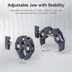 SMALLRIG Crab-Shaped Super Clamp, Camera Mount, 1/4"-20, 3/8"-16 Threaded Holes, 7.7lbs/3.5kg Payload, Compatible with Cameras, Monitors, LED Lights, etc.