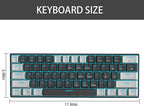 Camiysn 60% Mechanical Gaming Keyboard,Mixed Color Keycaps Gaming Keyboard with Linear Red Switches, Detachable Type-C Cable Mini Keyboard with Blue LED Light for PC/Laptop