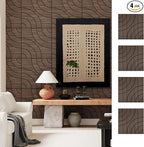 ARMURO 4 Packs Acoustic Wall Panels - Self-Adhesive 3D Wood Slat Wall Panel- Peel and Stick Sound Absorbing Panels for Noise Reducing - Feature Wall Decor for Home & Office