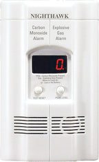 Kidde Carbon Monoxide Detector with 10-Year Battery, Digital Display, 3 LEDs & Nighthawk Carbon Monoxide Detector & Explosive Gas Detector, AC-Plug-in with Battery Backup, Digital Display, White