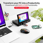 ROADOM 5'' Mini Monitor with Raspberry Pi Mount Holes & USB HUB, Type-C One-Cable Connection&Speakers, All-in-One Storage Dock, Pocket IPS Screen for PC monitoring/Gaming/AIDA64/Streaming Partner