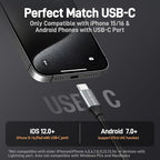 Dual Lens Endoscope with Light, Teslong USB-C Inspection Camera with 8+1 LED Lights, Flexible Waterproof Fiber Optic Snake Scope Compatible with iPhone 15, Android(16.5FT)