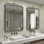24x36 Black Matte Bathroom Mirror for Wall, Rounded Rectangle Vanity Mirror for Bathroom, Tempered Glass, Anti-Rust, Shatterproof (Horizontal/Vertical)