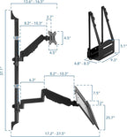 Mount-It! Wall Mount Workstation with Single Monitor Mount, Keyboard Tray and CPU Holder, Height Adjustable Full Motion Arms, Fits One 32 Inch Computer Screens