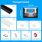 Besseto 10 Pack 1M/3.3Ft LED Aluminum Channel for Wall Panel,Wood Slat Wall Panel LED Strip Light Aluminum Channel Profile for Living Room Bedroom Bathroom Stairs (Silver-10Pack 3.3Ft)